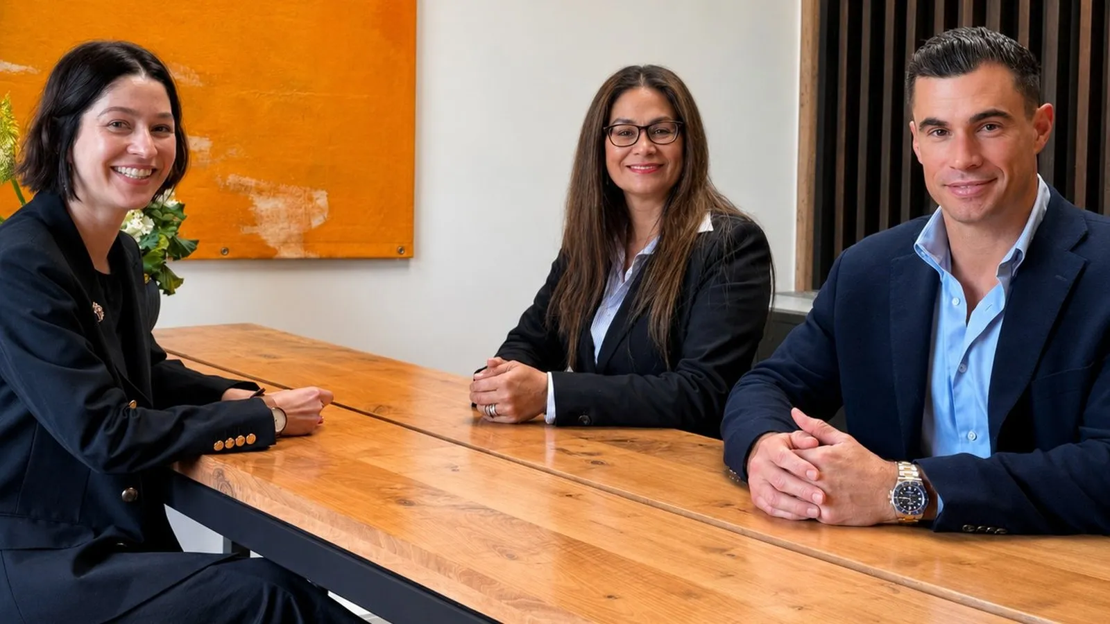 The NZ Legal team at the table in the firm's Auckland office