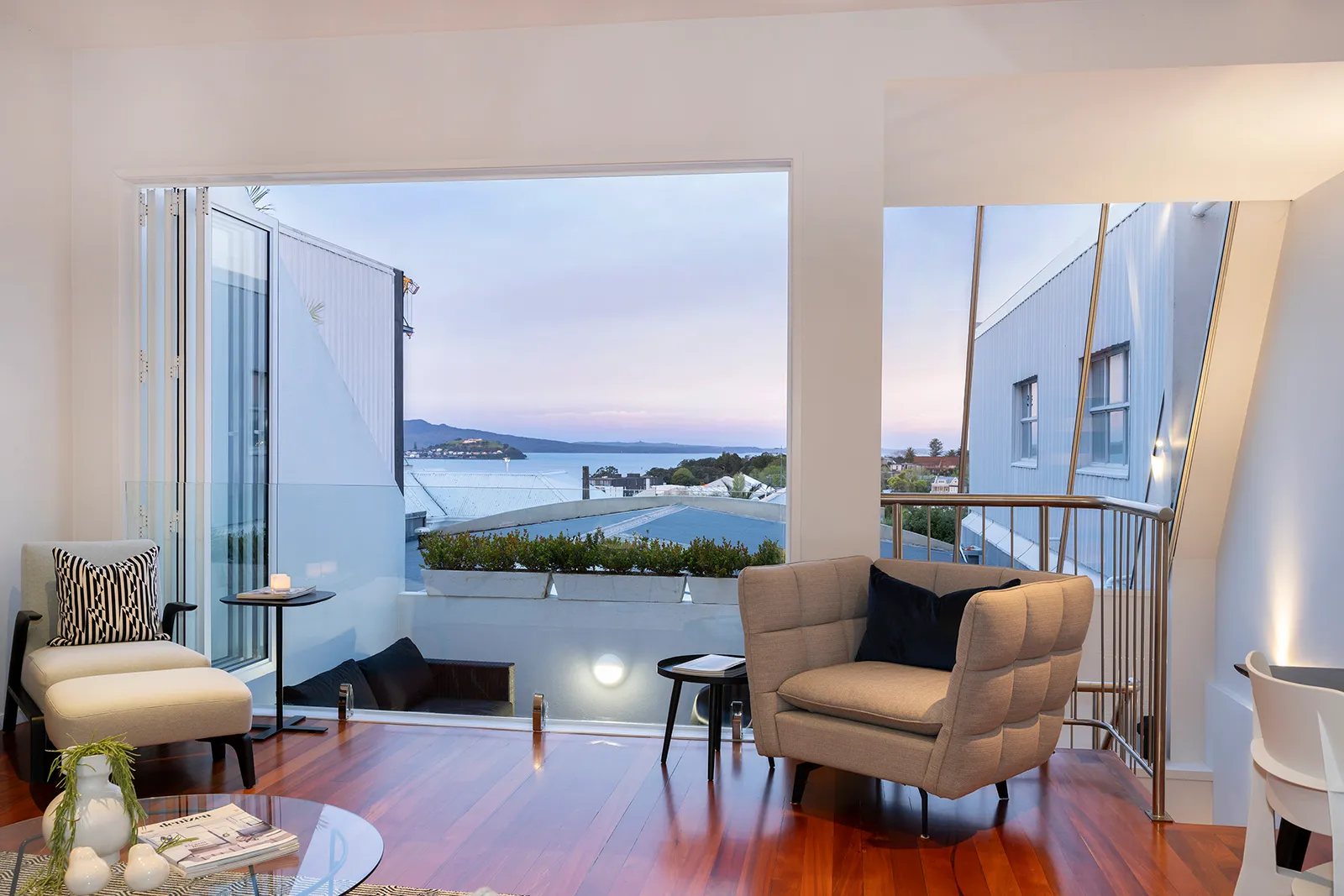 Auckland home interior with harbour views - NZ property co-ownership