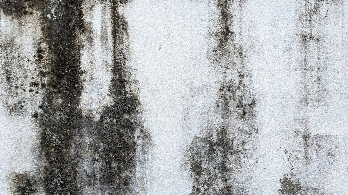Black mould and water staining on an interior wall — a warning sign of weathertightness failure in New Zealand homes